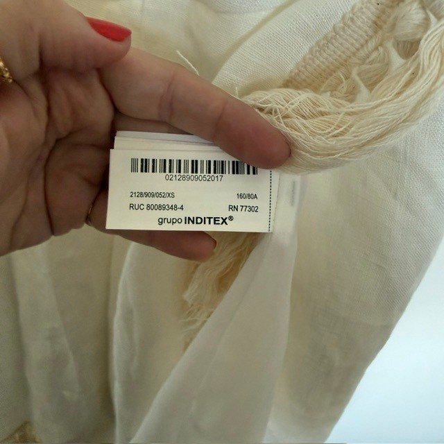 NWT Zara ZW Collection White 100% Linen Fringe Midi Dress Asymmetrical | Size XS