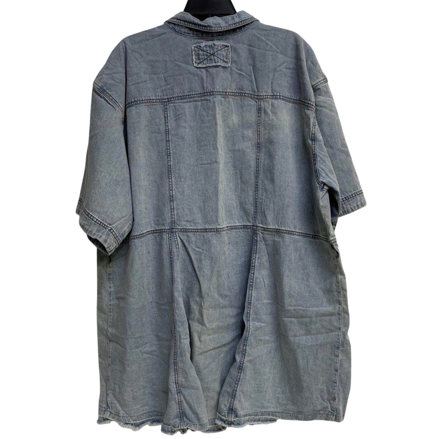 Free People We The Free Jenny Tunic Denim Mini Dress Light Wash Blue XL No Belt