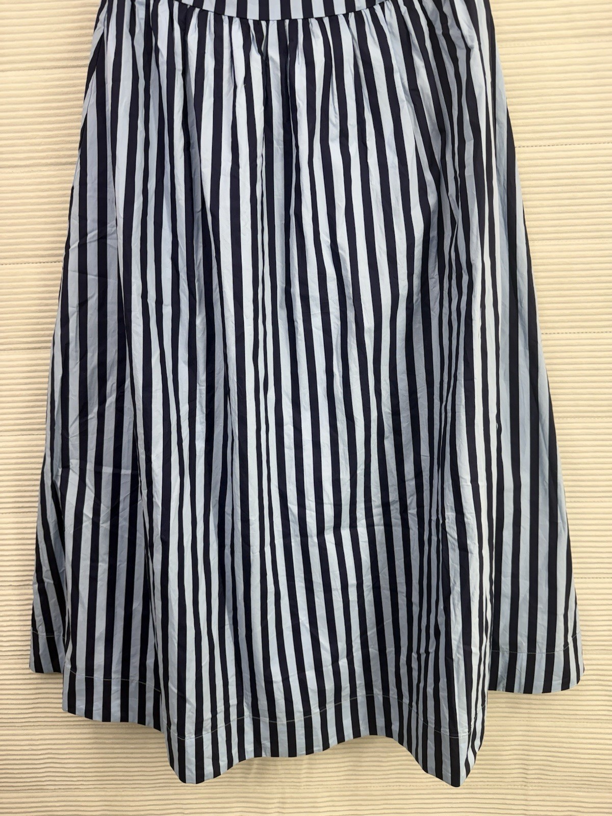 Pinch Brand Striped Strapless Midi Dress Cotton Nautical Navy Lt Blue Size L NWT