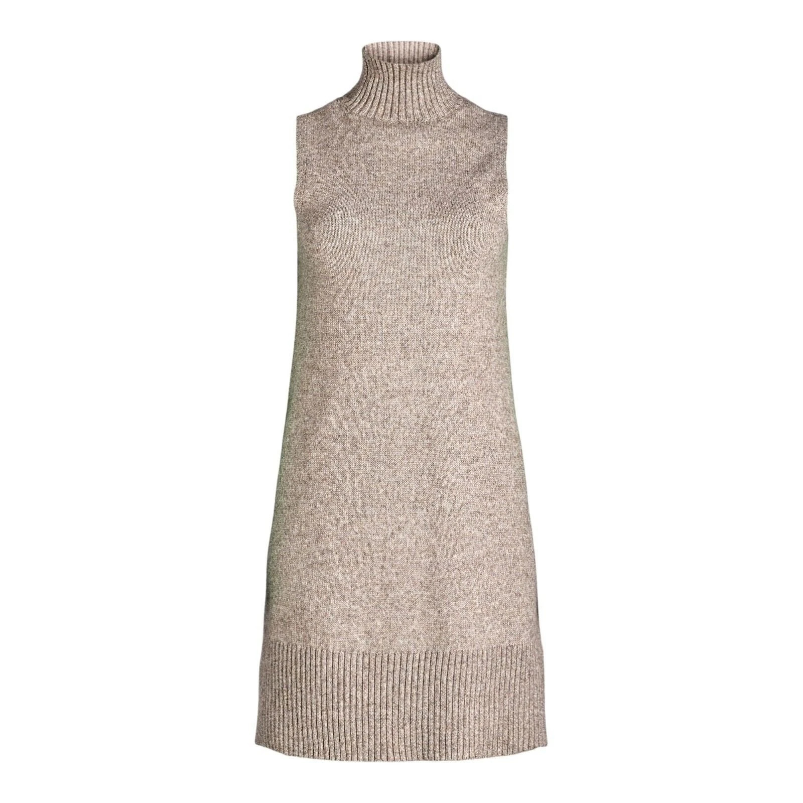 XL Free Assembly Womens Turtleneck Sweater Mini Dress Light Heather Oat New