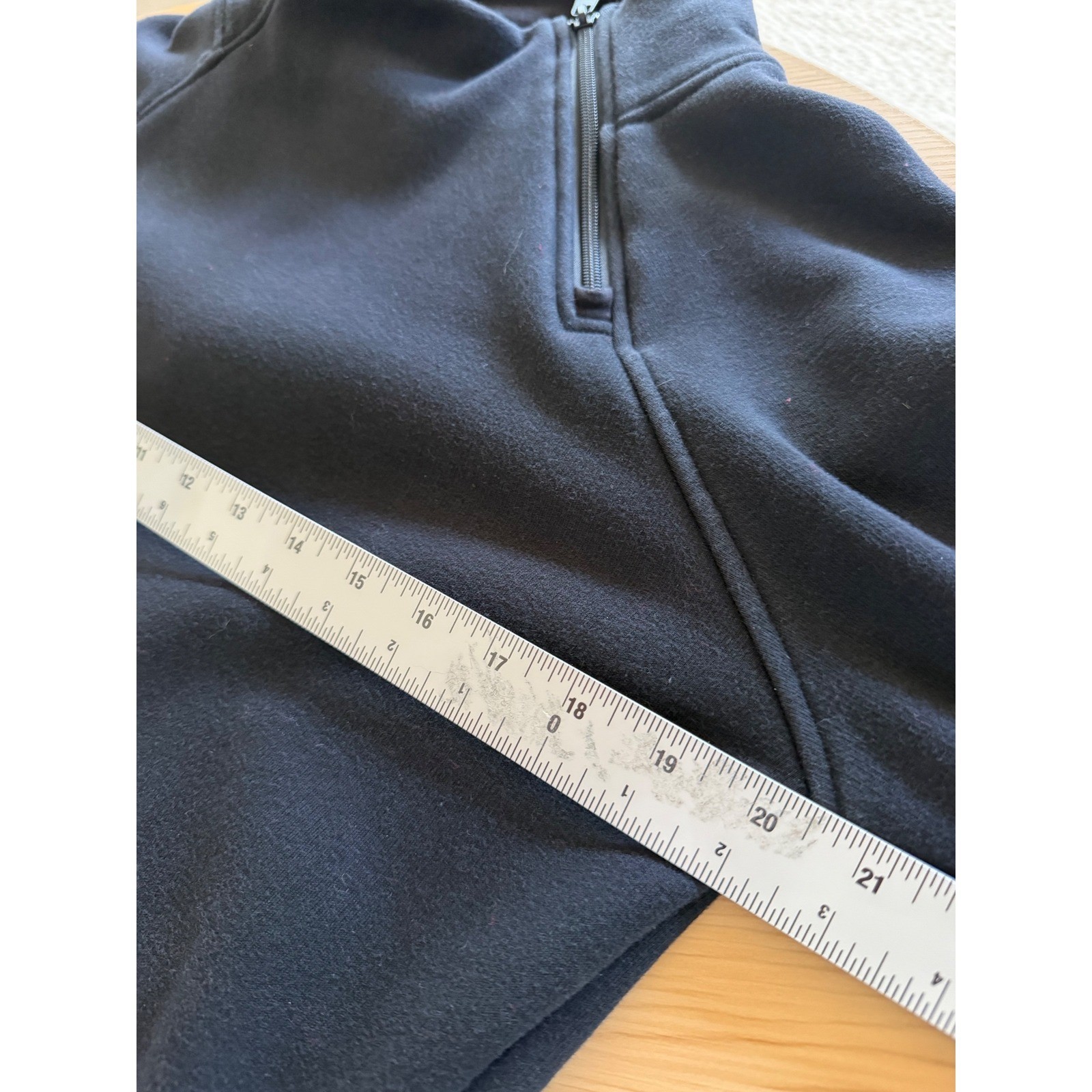 Athleta Womens Black Asymmetrical Zip Fleece Lined Sweatshirt Dress Medium