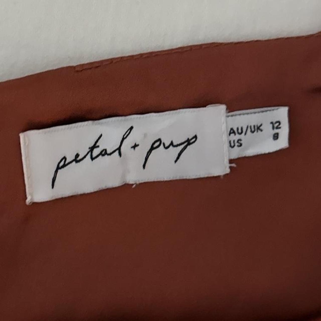 Petal & Pup Luella One Shoulder Ruched Satin Slip Midi Dress in Rust Sz 8 Party