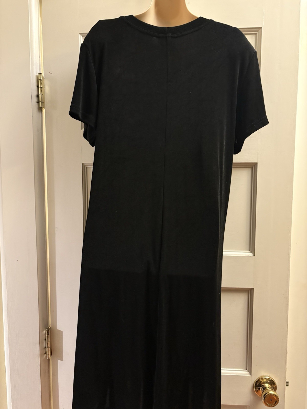 Citiknits Dress Slinky Knit Black Maxi Womens 16 Wrinkle Resistant XL QVC Vtg