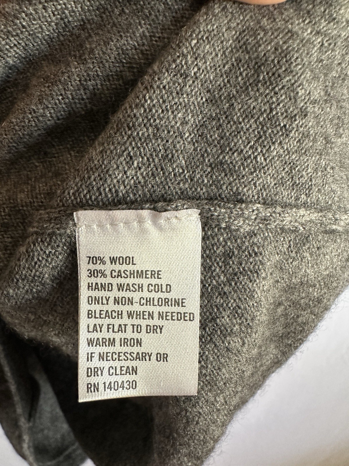 Lochleven Wool Cashmere Blend Colorblock High Neck Sweater Dress Black Gray Sz L