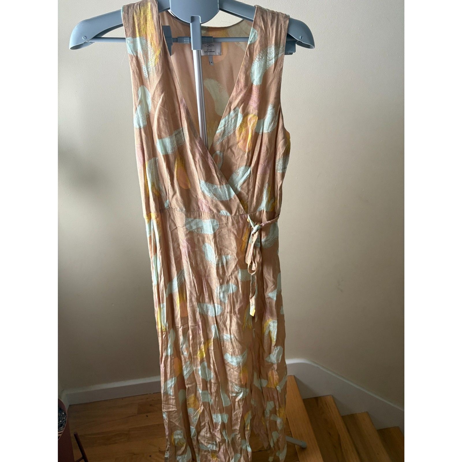 Numph Sleeveless Abstract Print Maxi Dress Sz38/US 6