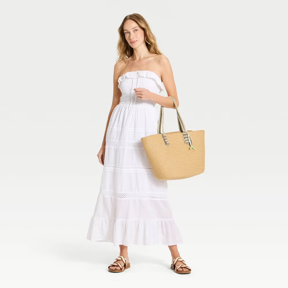 Women Cotton Maxi Pullover Sundress – Universal Thread White S