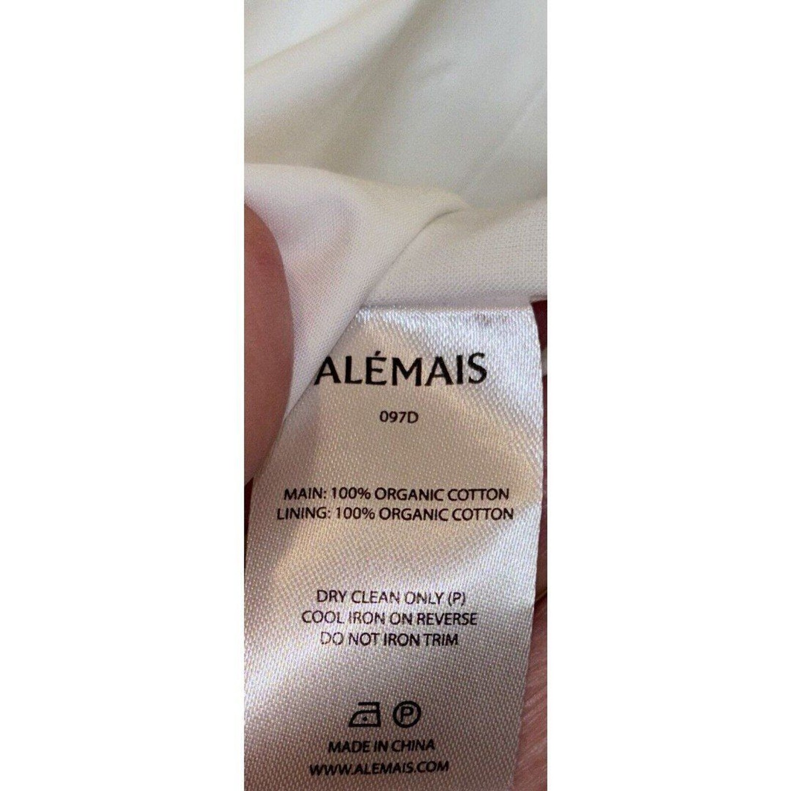 Alemais Selene White Organic Cotton Midi Dress Size 2 -AU 6