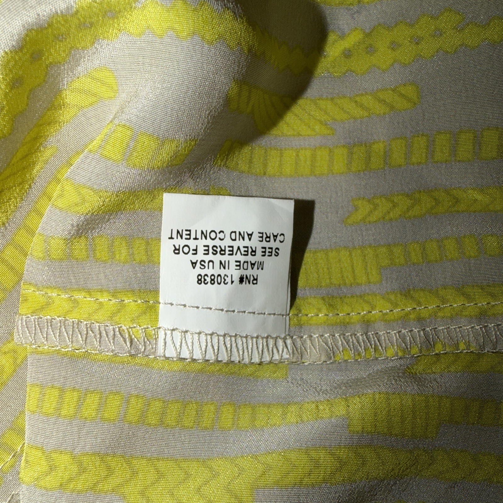 Britt Ryan Yellow Gray Sleeveless V-Neck Silk Dress Size M NWT Tie Waist