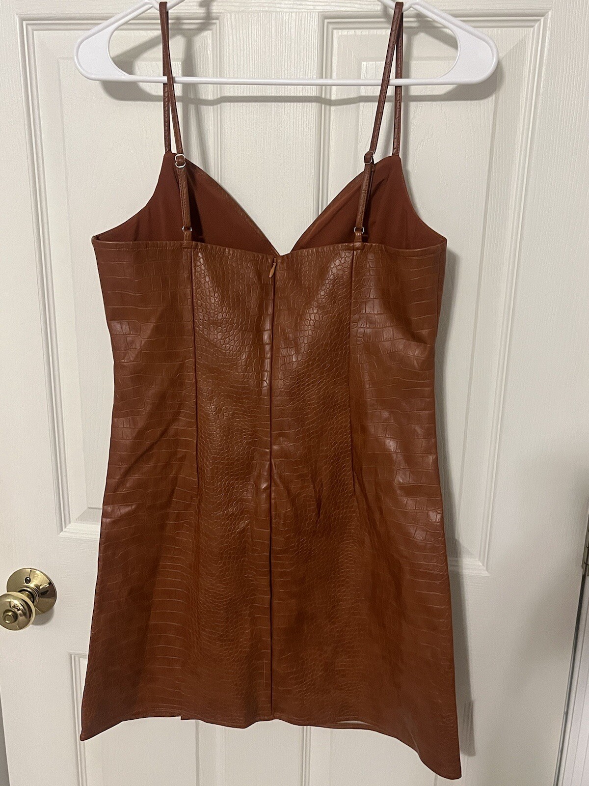NWT Le Lis Collection Womens Camel Croc Dress w/ Adjustable Straps – Size Medium