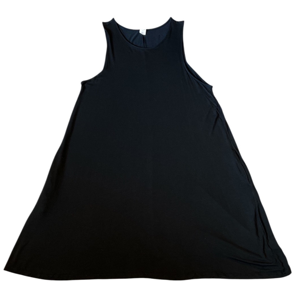Melrose And Market Stretch Shift Swing Dress 2X Black Midi Length Sleeveless