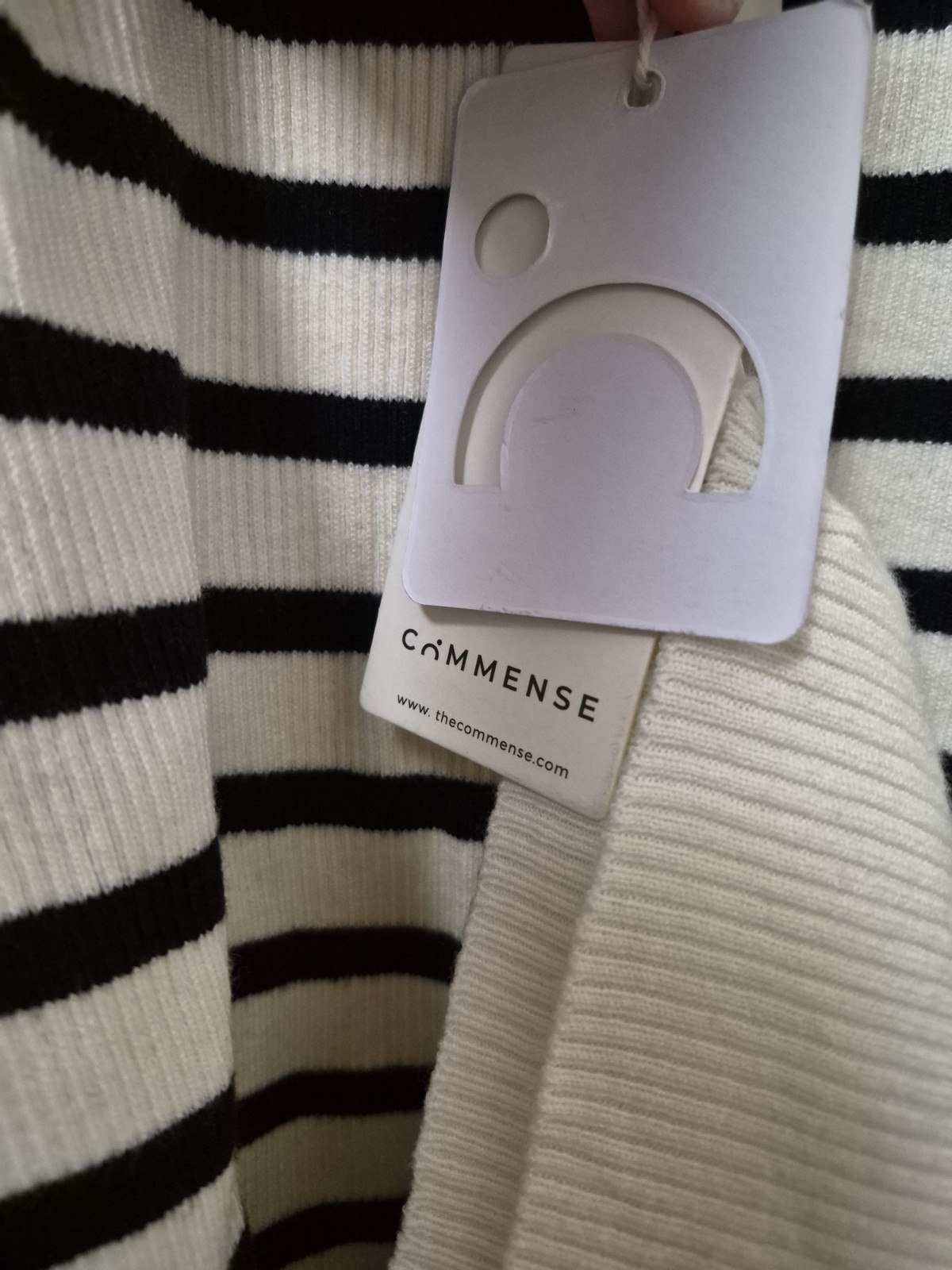 COMMENCE Knitted TURTLE NECK striped Cottagecore Fisherman Sweater Dress NWT XL