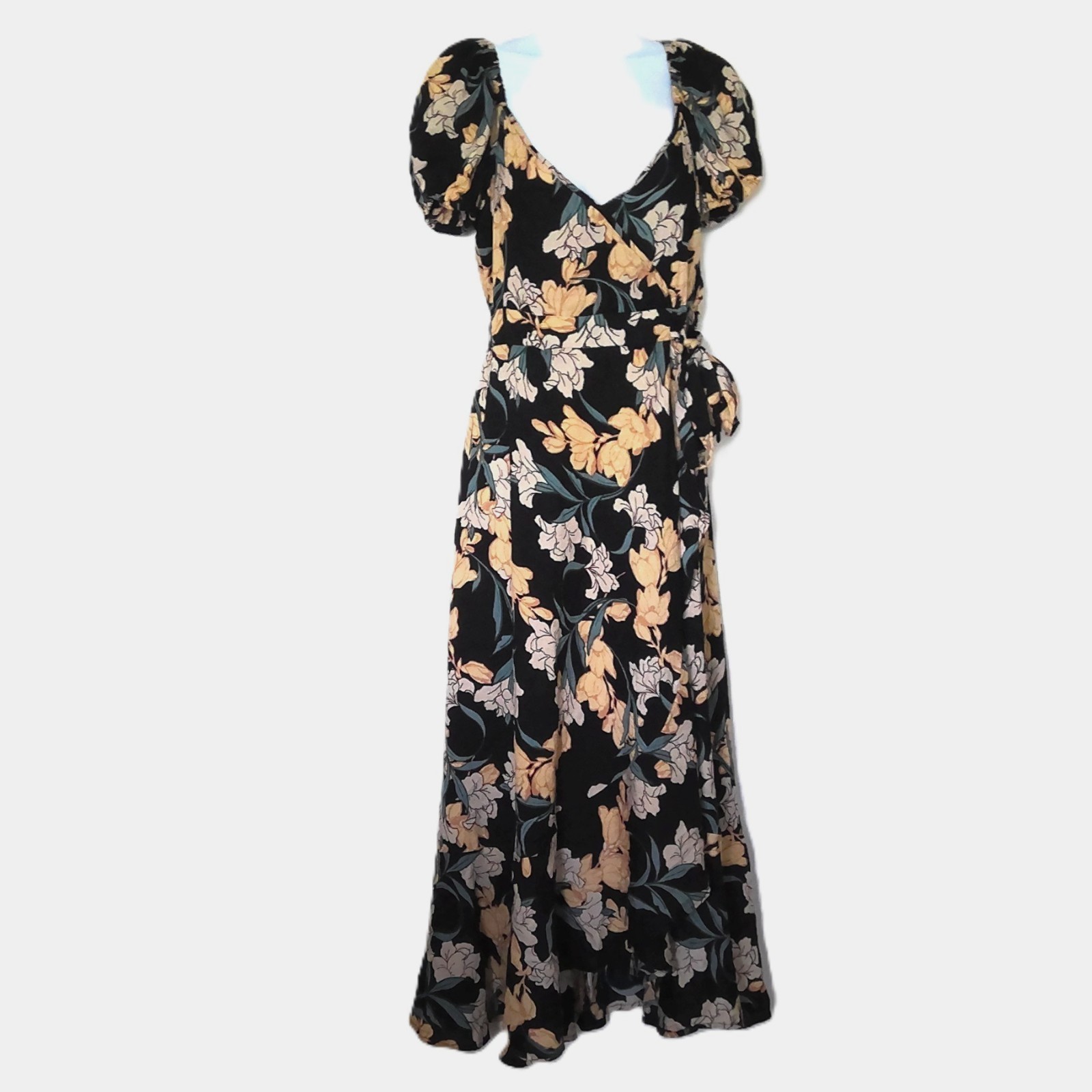 New Band of the Free Floral Maxi Dress Wrap Boho Gypsy Cottagecore NWT S