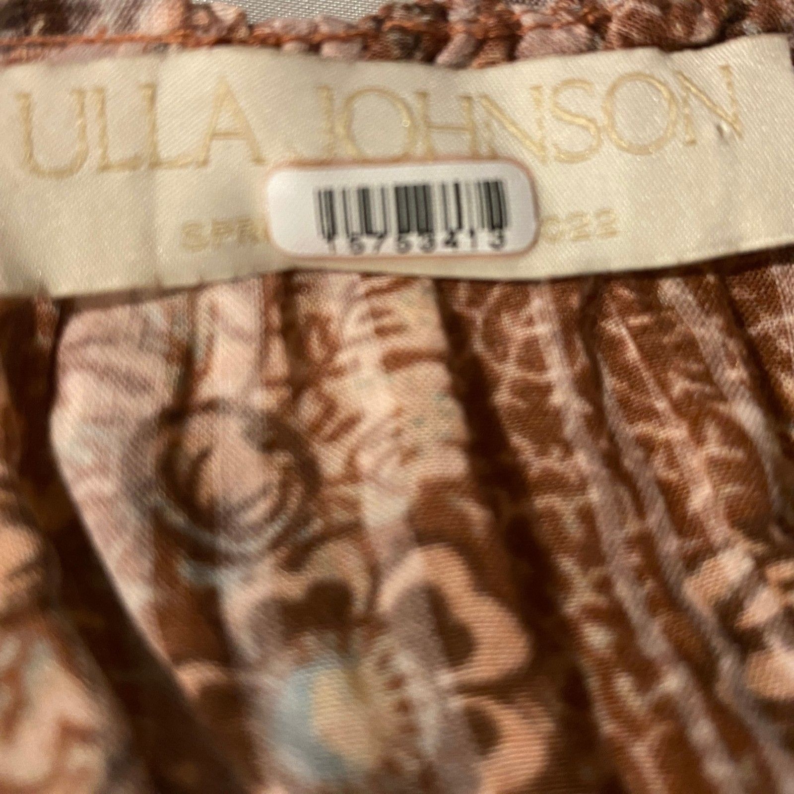 Ulla Johnson Juniper Mini Dress Rosebud Floral Smocked Cottagecore Boho Size 2