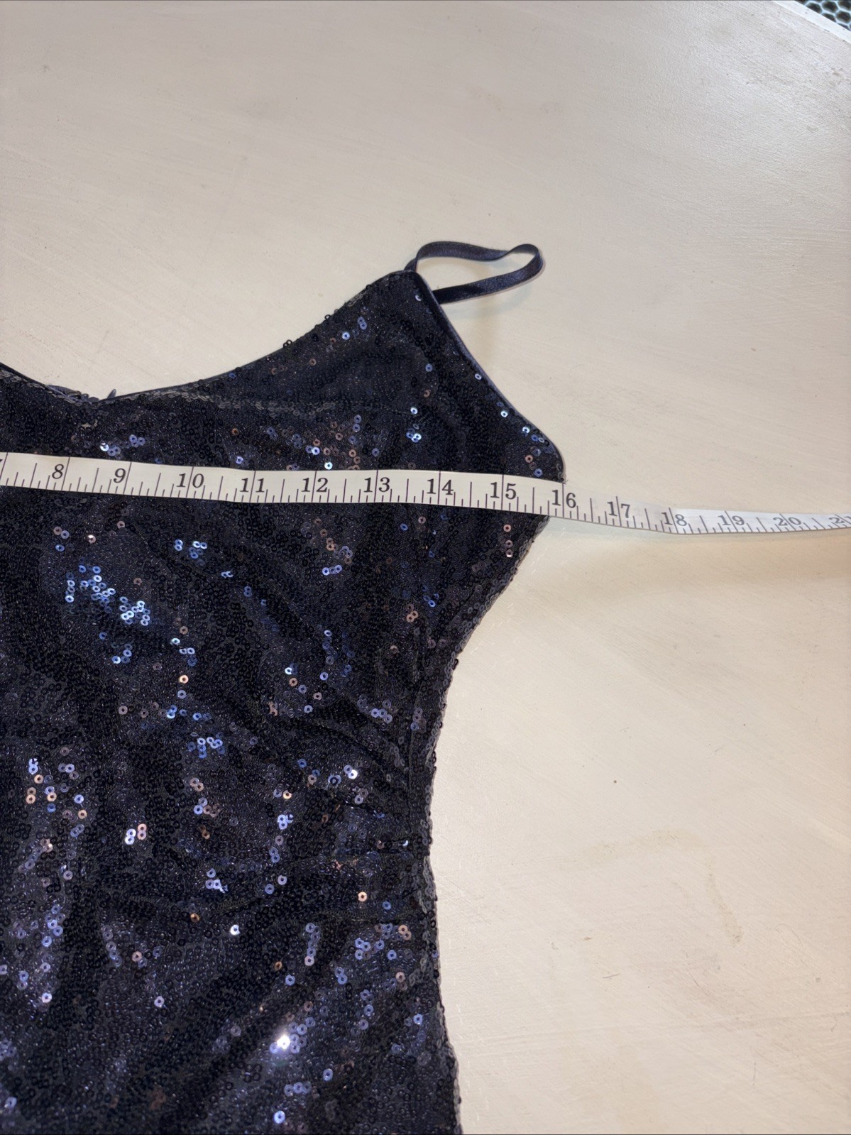 Lulus Womens Sequin Asymmetrical Tulip Hem Cocktail Mini Dress Size S Navy Blue