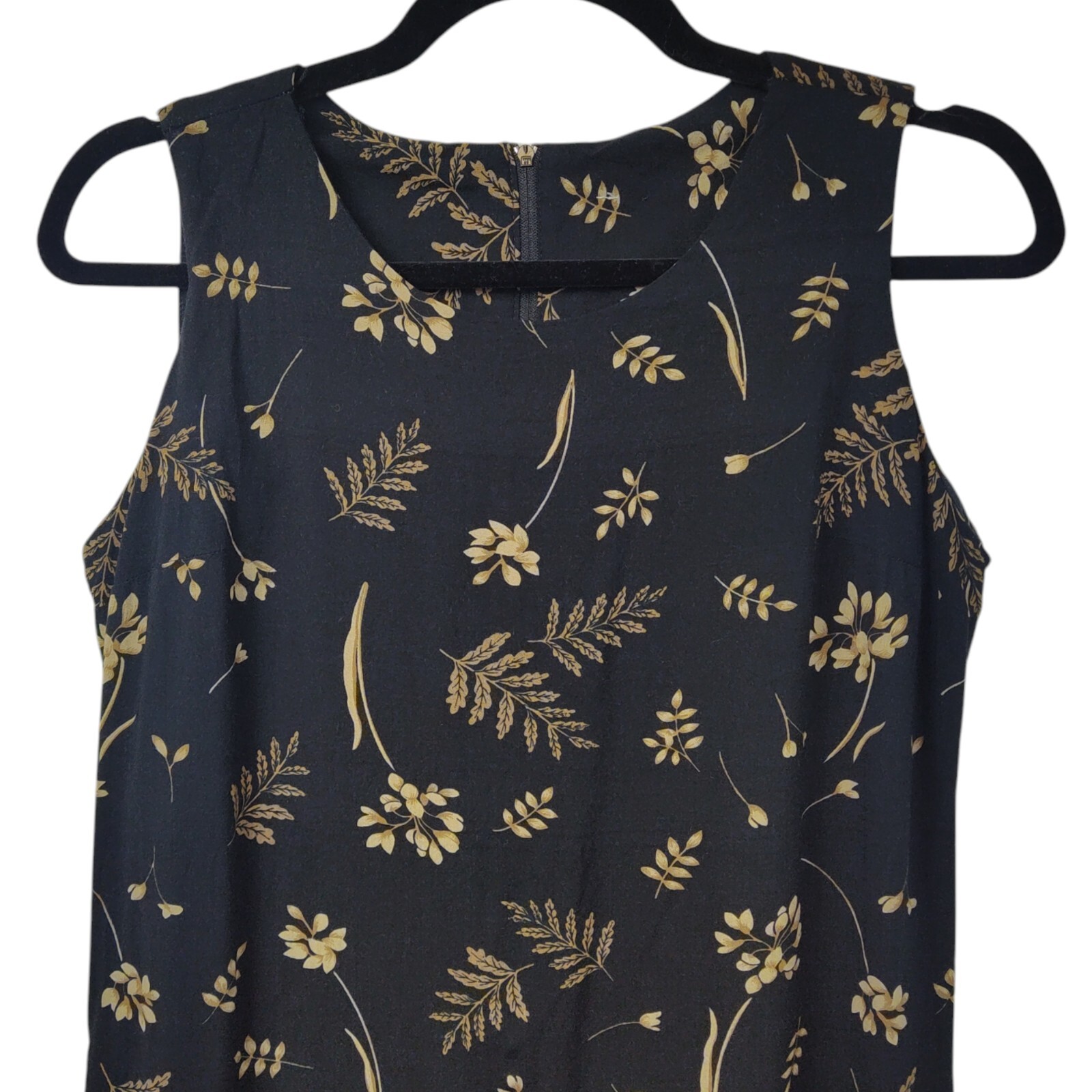 90s Style Sheath Dress Sleeveless Dark Floral Handmade Womens Size Small**