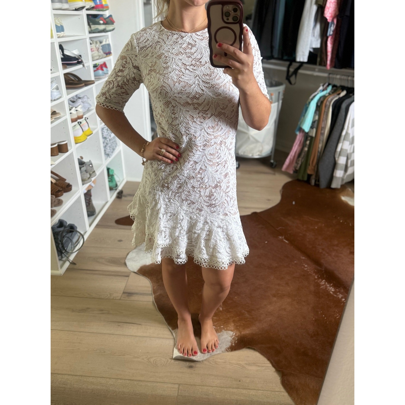 Vincent Camuto Ivory Lace Dress