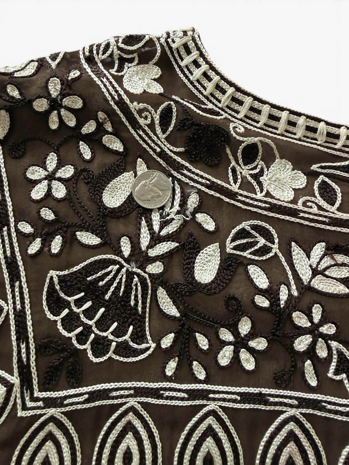 Archival 2004 Naeem Khan Fully Embroidered Silk Shift Dress Circa 2004