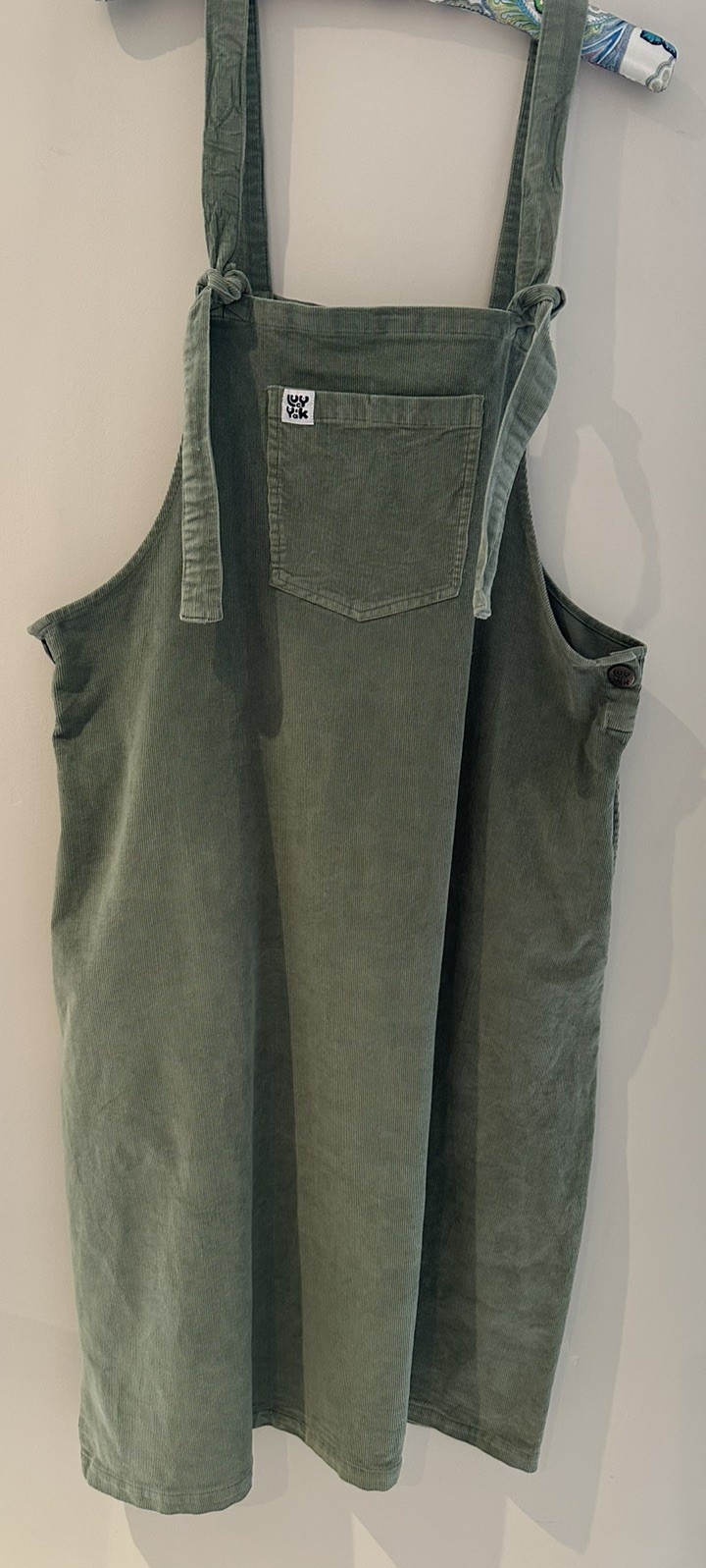 lucy and yak needlecord pinafore pale green Dress Size XL