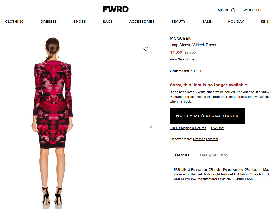 Alexander McQueen NWT Blurred Rose Jacquard Silk Dress Amaranth Red – S – $1600