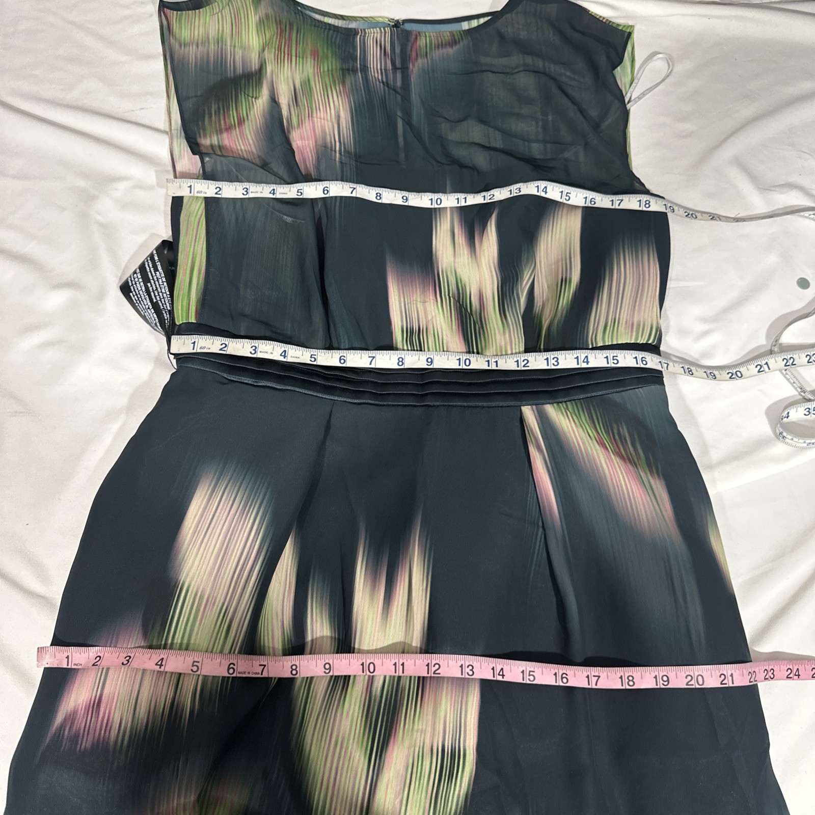 NEW $398 KAY UNGER [ 14 ] Tess Sleeveless A Line Gown in Black Green J1982