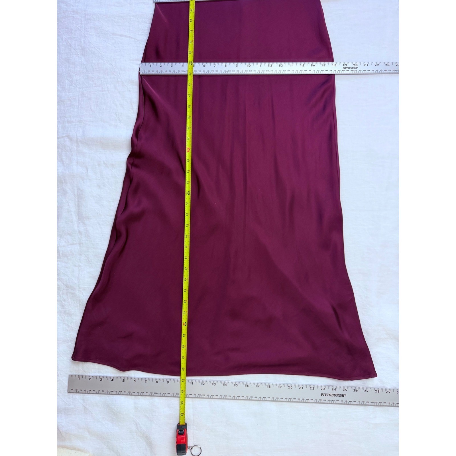Zara Burgundy Satin Maxi Dress Cap Sleeve NWT Size S Minimalist Plum Wine