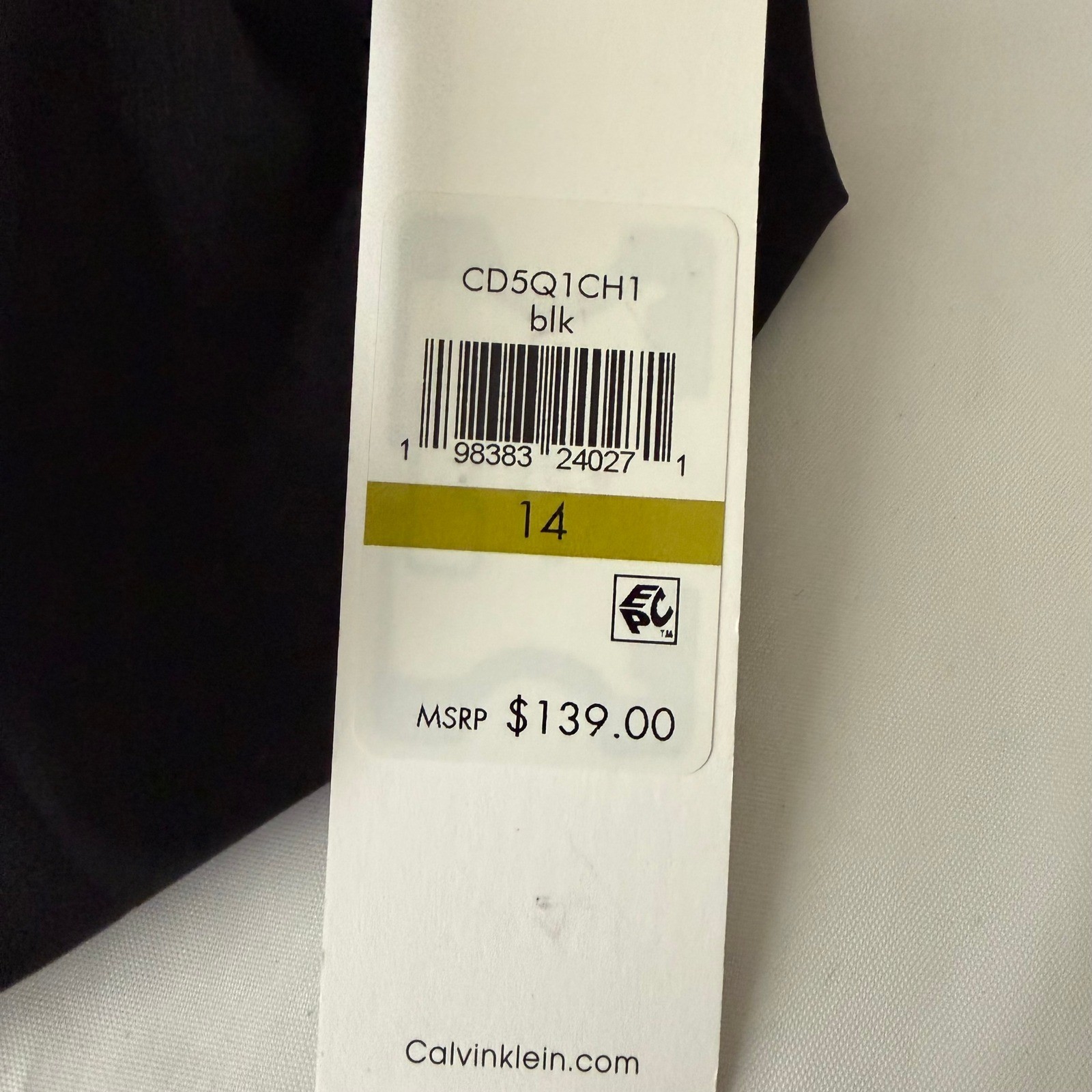 Calvin Klein Black Belted Midi Shirt Dress Womens Size 14 NWT