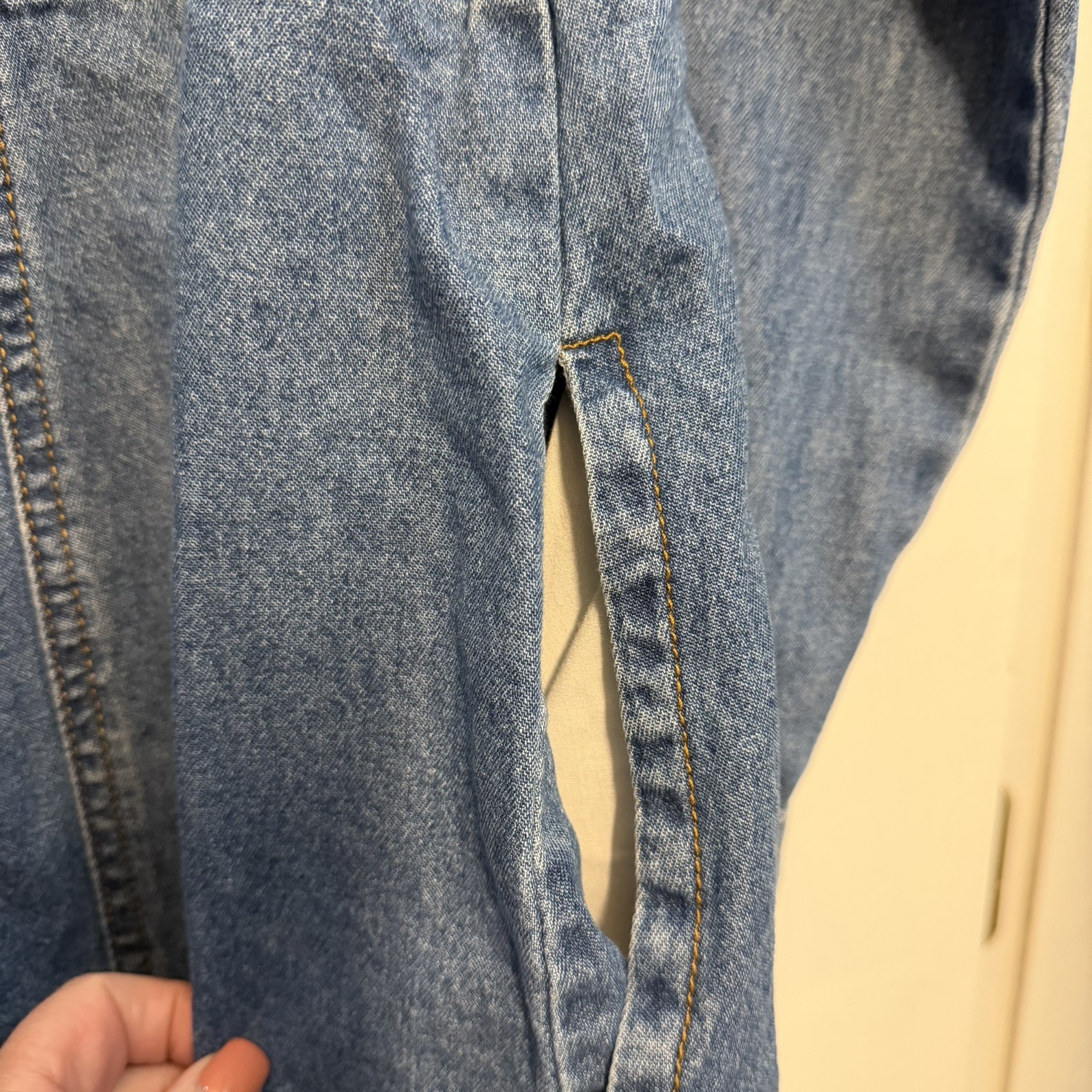 FRYE Womens 100% Cotton Form Fitting Denim Dress Button Front Pockets