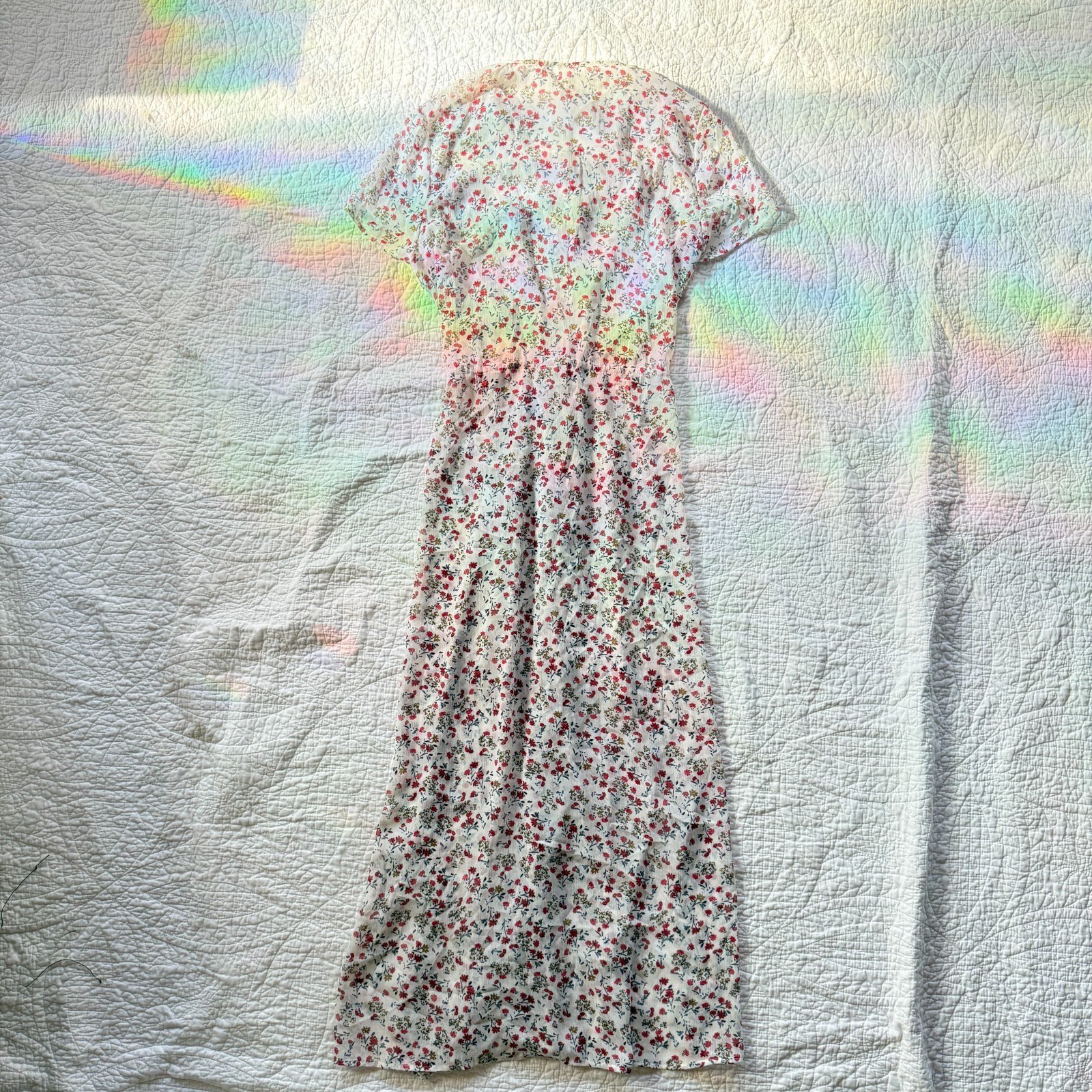 NWT DR2 Garden Party Ditsy Floral Sheer Dress Duster Cardigan Size S Cottagecore