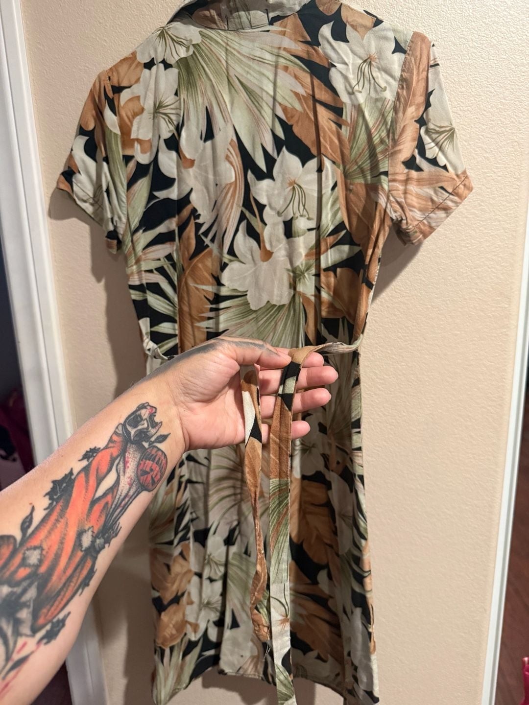 Notations Vintage Petite Tropical Floral AOP Shirtdress Sz.S