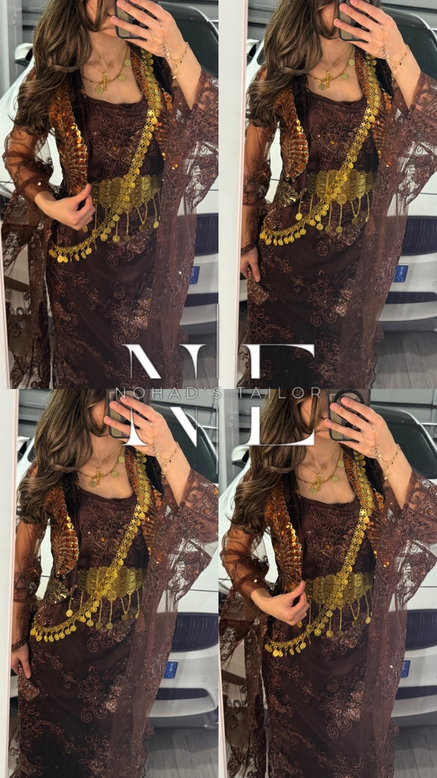 Brown vest on Brown Kurdish Gown (Jilli Kurdi)