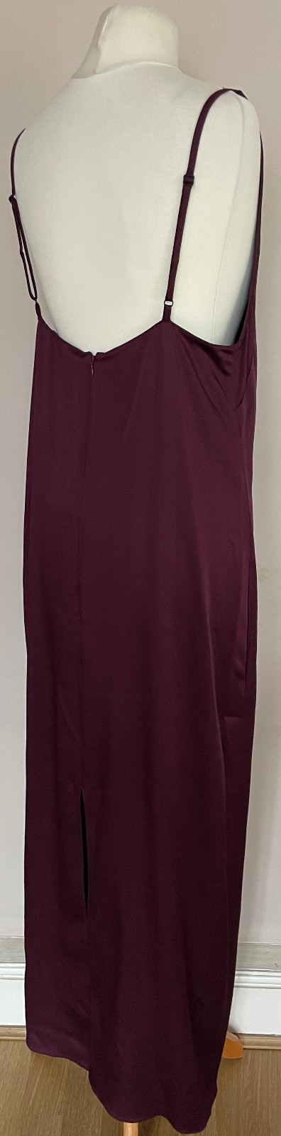 STELLA McCARTNEY burgundy lace-trimmed satin slip dress IT38, UK8/10, US4/6