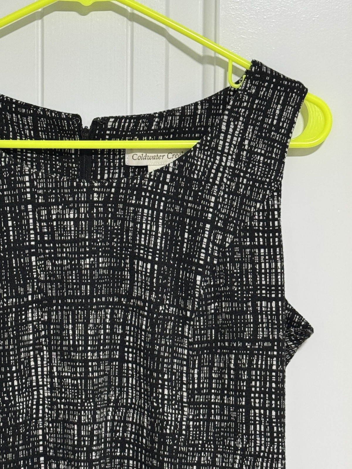 Coldwater Creek Sleeveless Check Ponte Knit Dress Size 6 Black White