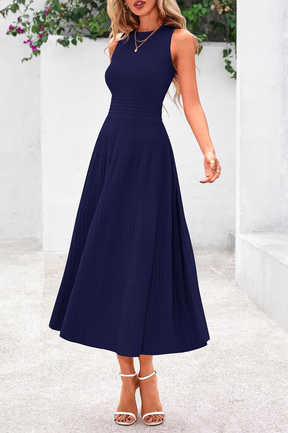 Spring Casual Dresses for Women 2026 Summer Business Work Midi Sleeveless A Line