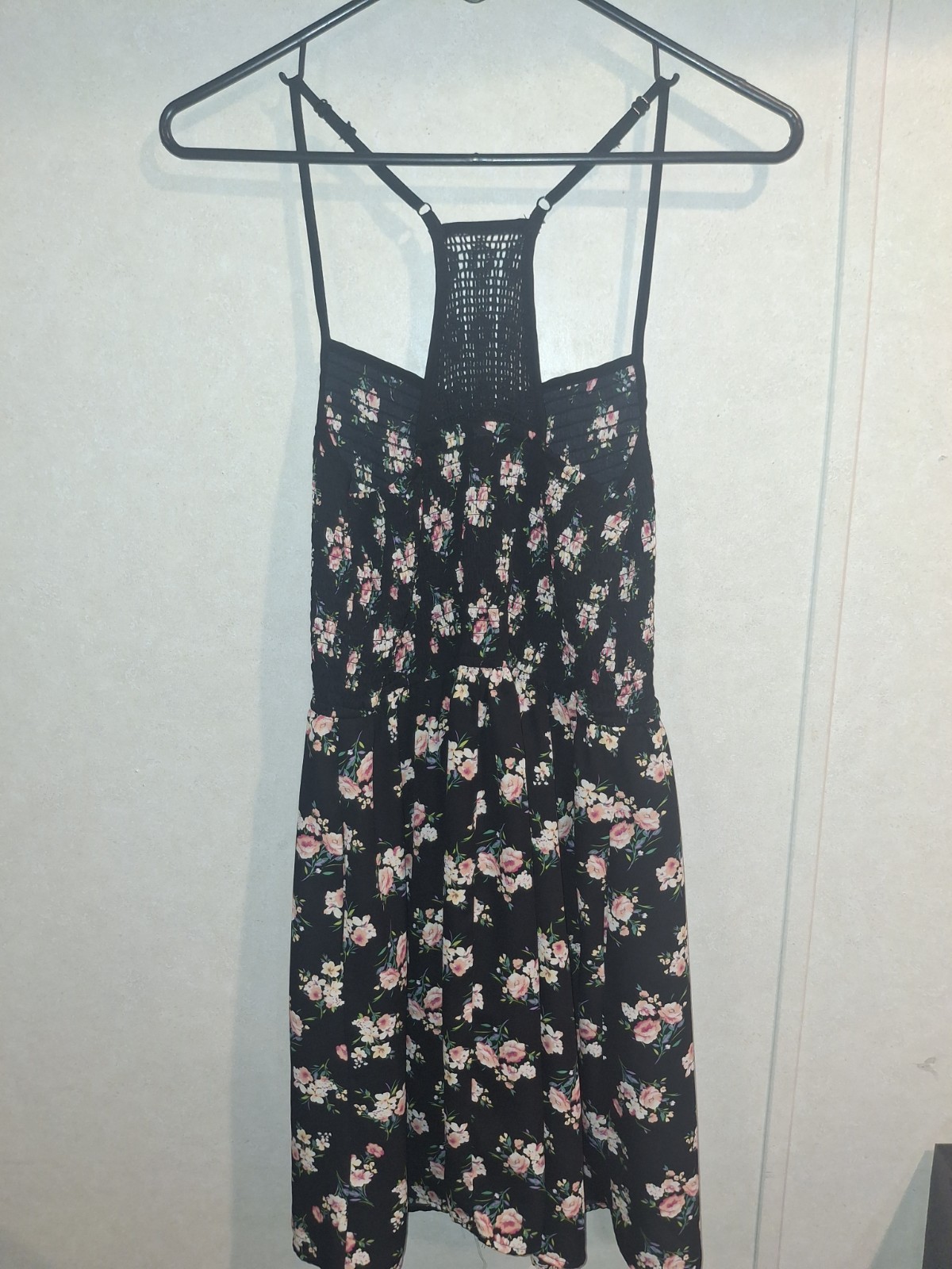 Xhilaration Women’s Black Floral Sweetheart Strappy Sleeveless Dress M