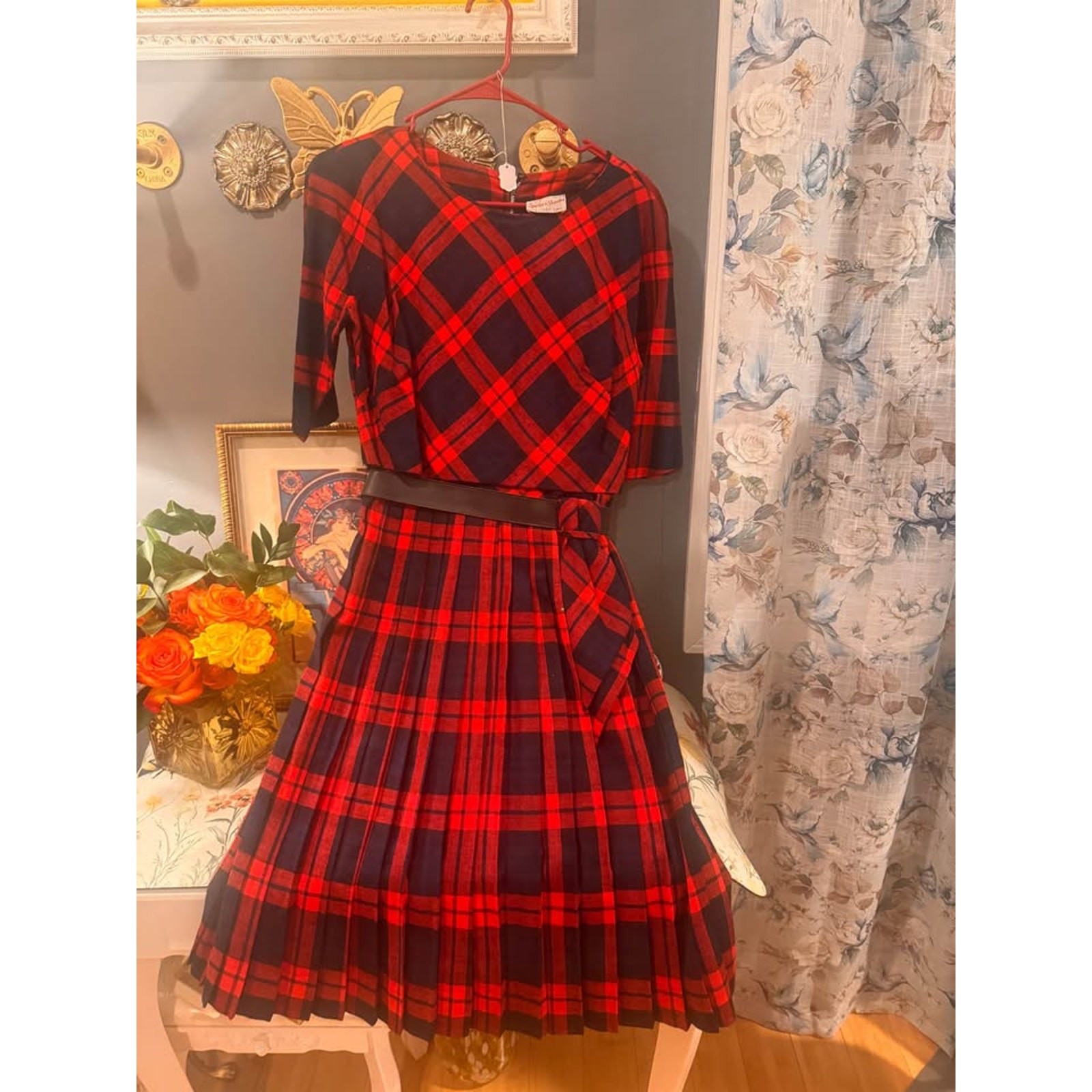 👗❤️ Vintage Spector & Shander New York Red Plaid Dress ❤️👗