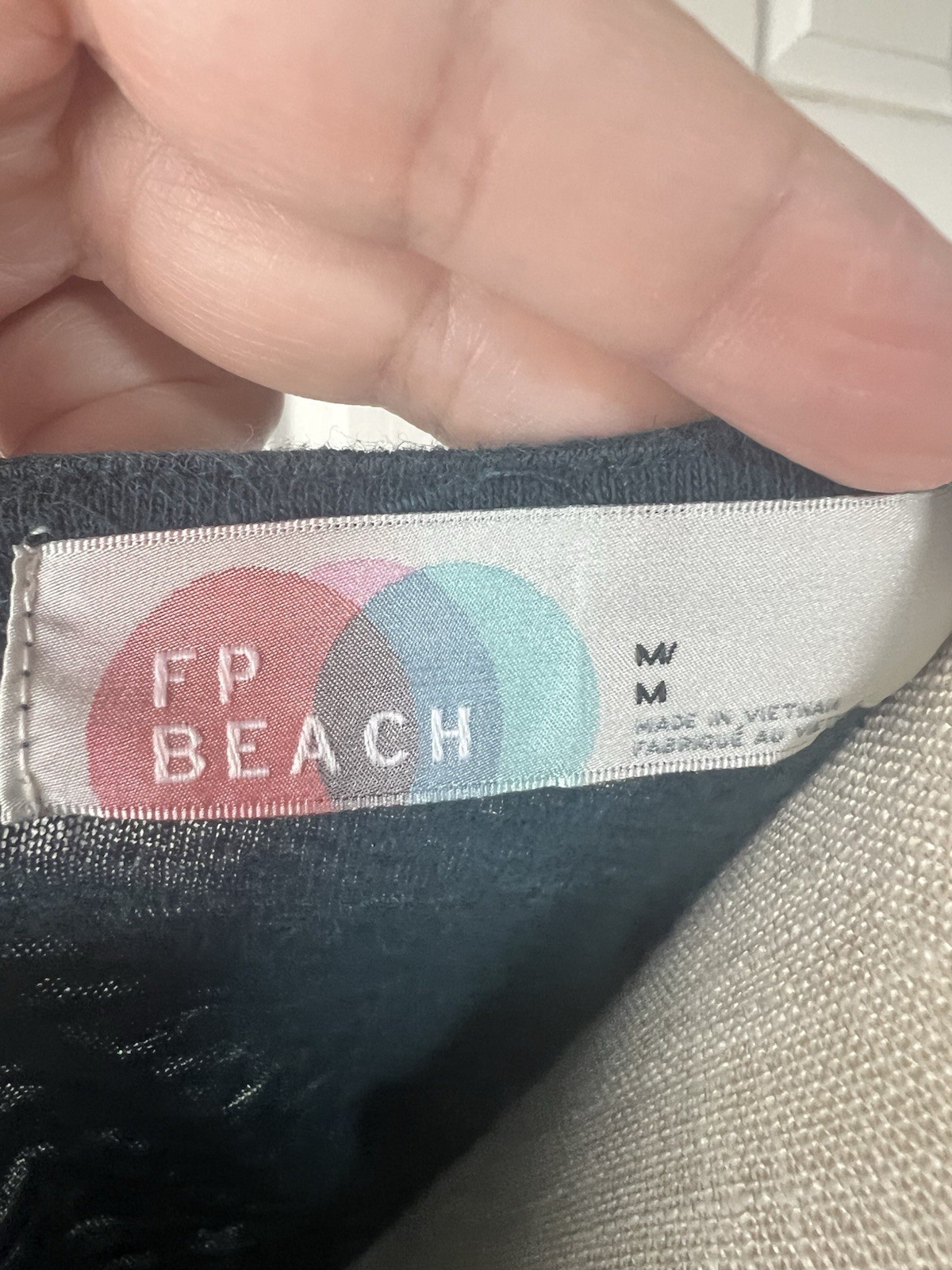 Free People FP Beach Linen Blend Dress Venetian Pool Dark Teal Henley Tunic M