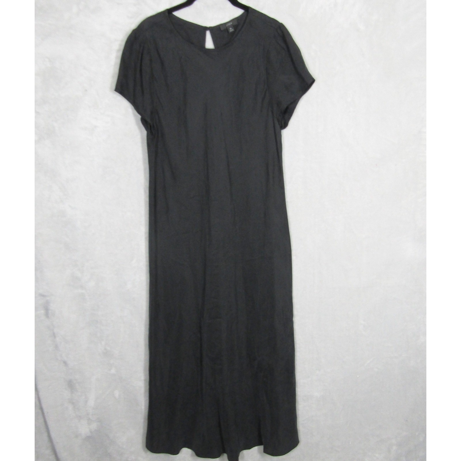 J.Crew Black Midi Dress Size 16 Short Sleeve Minimalist Career Casual