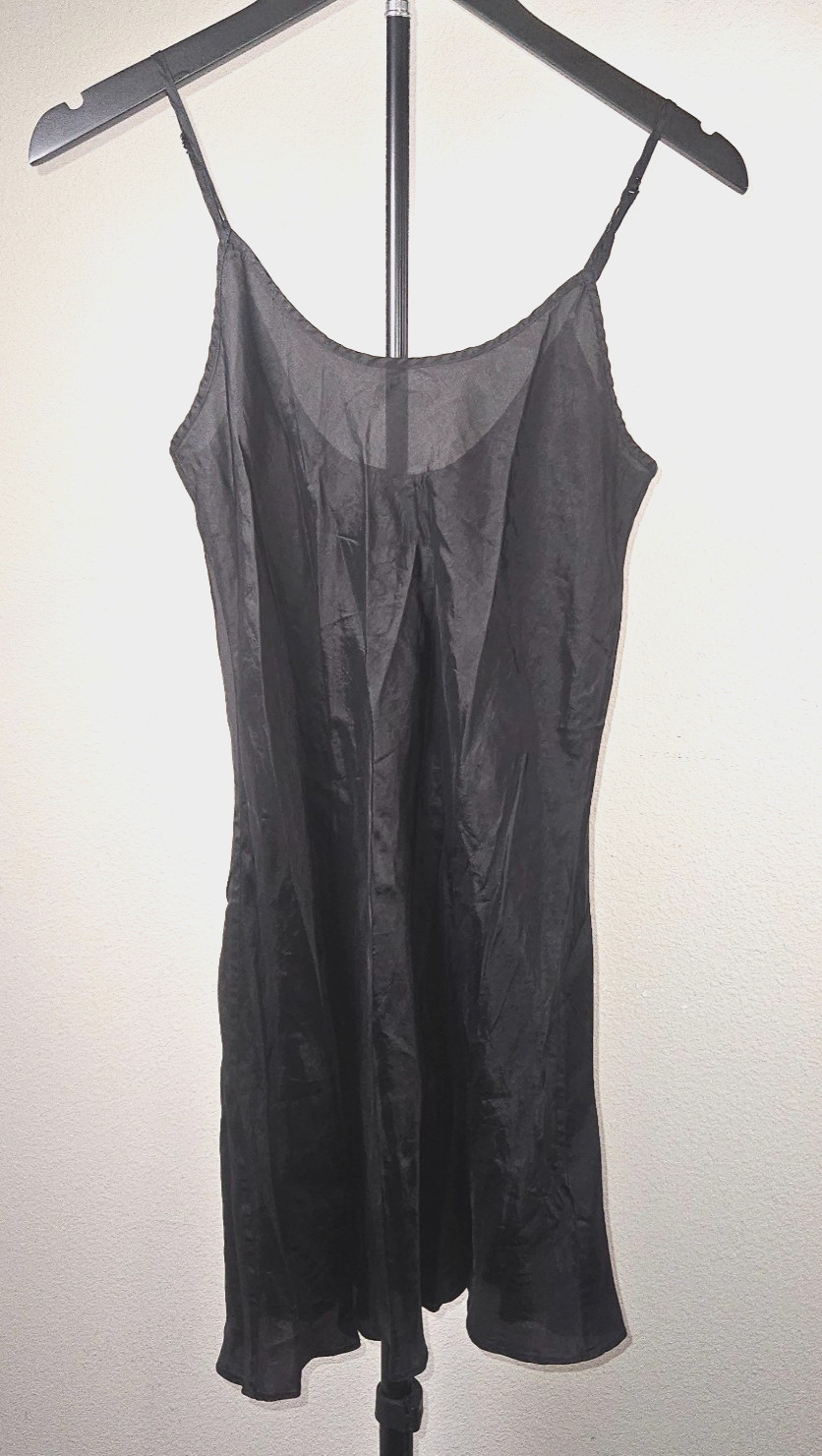 Coach 1941 Black Cupro Slip Dress Womens Size 4 Satin Mini Adjustable Straps