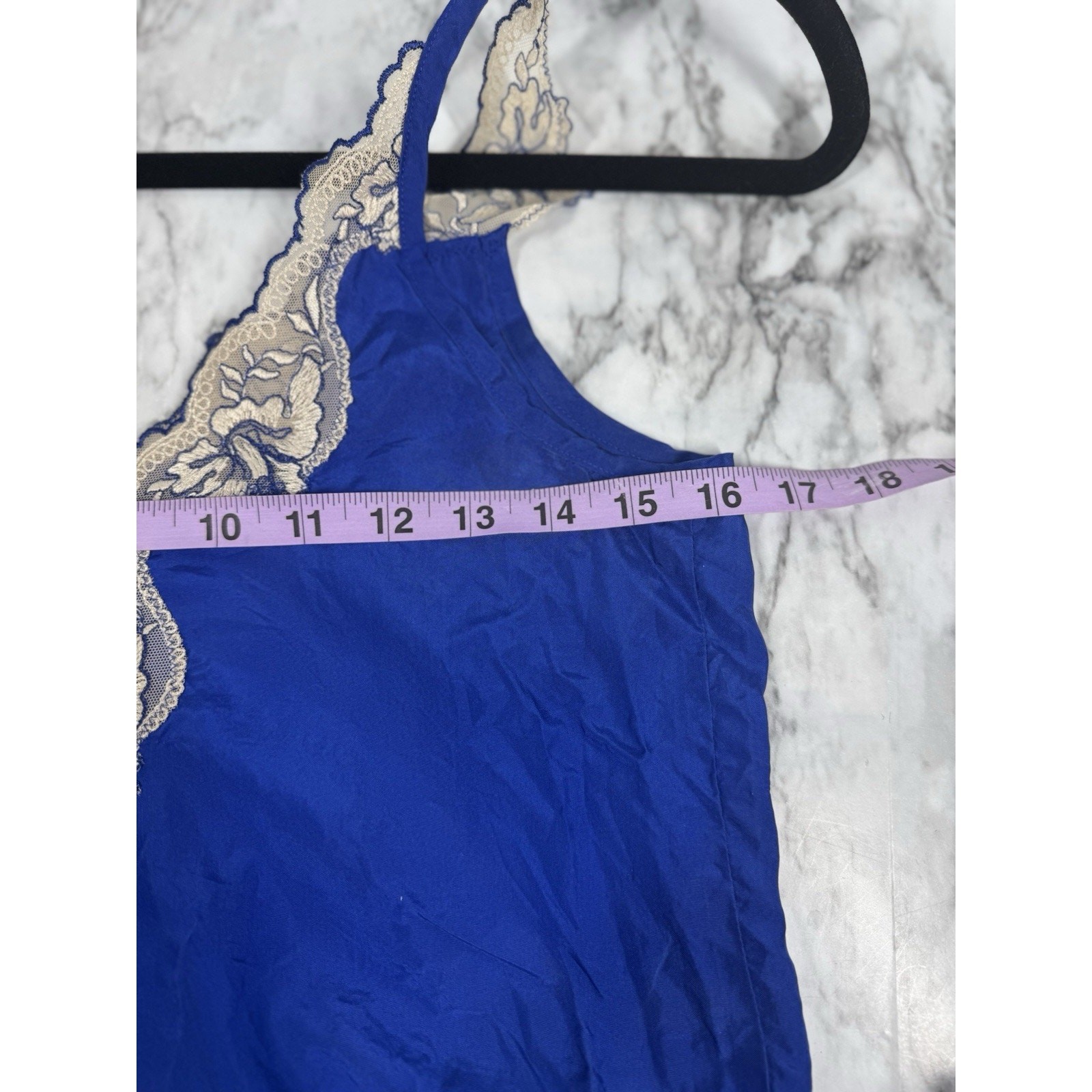Express Y2K Silk Embroidered Floral Lace Slip Mini Dress Size XS Blue Fairy