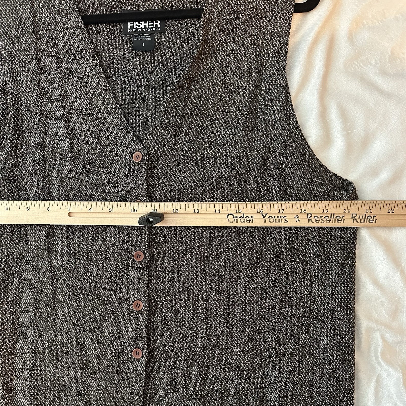 Vintage 80s EILEEN FISHER Brown Rayon/Wool Textured Women’s Maxi Vest Dress L/XL