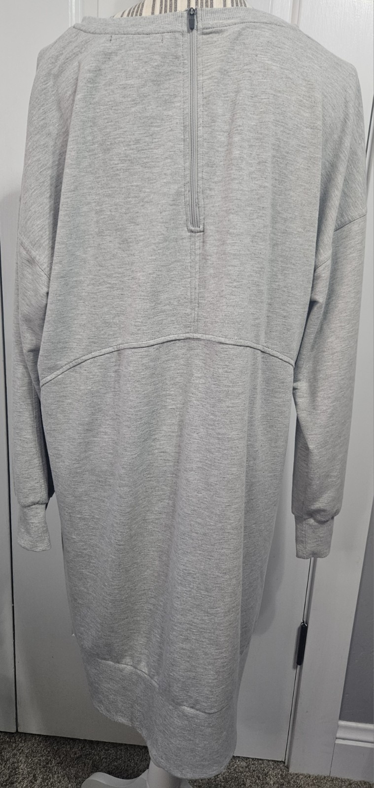 Ellen Tracey Heather Grey Cuff Long Sleeves Sweater Dress