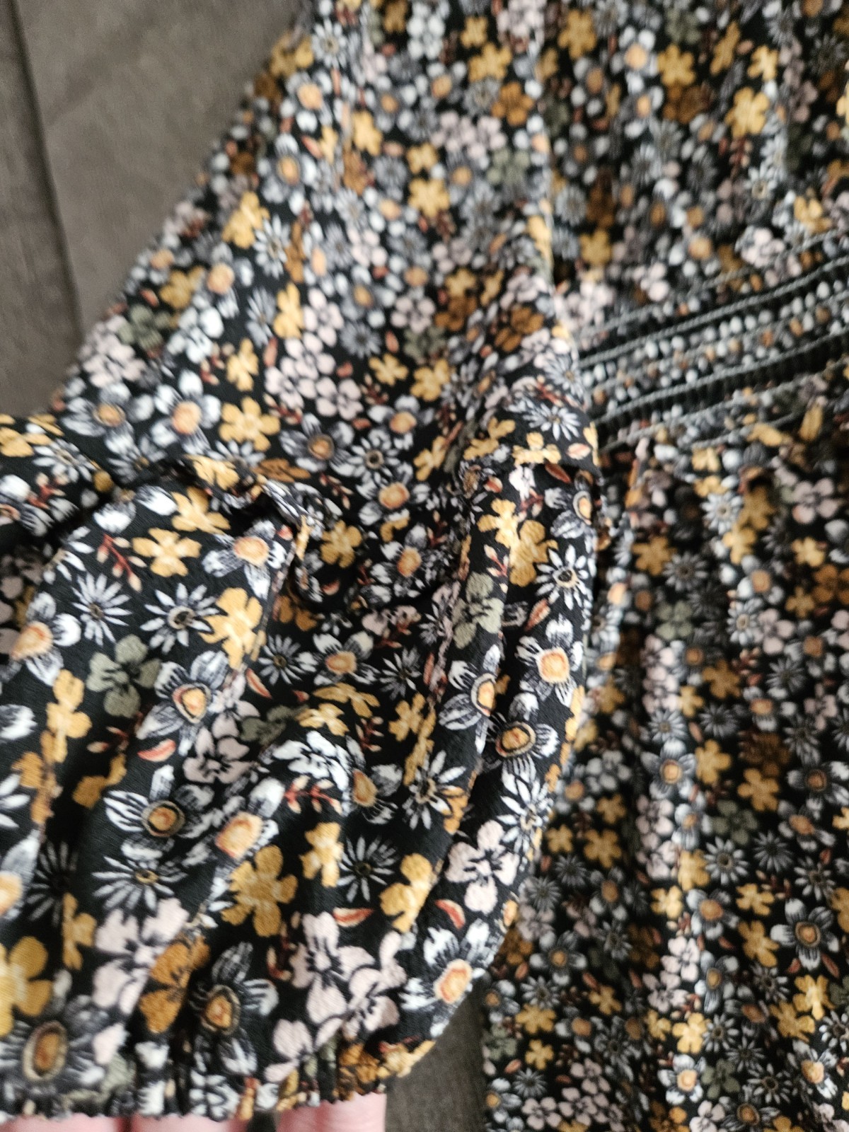 Max Studio Brown Black Floral Ruffle Maxi Dress VNeck Large Nordstrom New NWT!👗