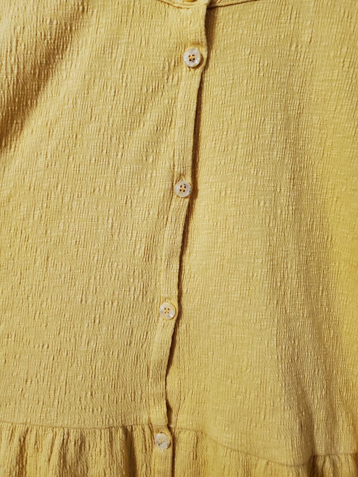 Richer Poorer Cloud Weave Button Up Dress Womens Medium Yellow Lightweight Sun