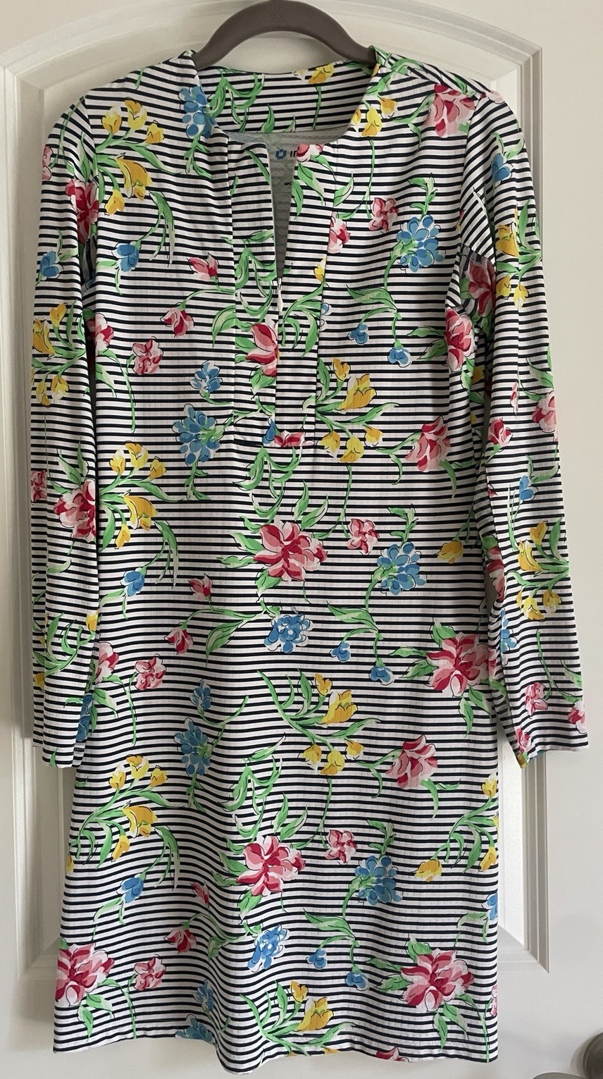 IBKUL Women’ dress Athletic Casual Striped Floral 1/4Zip Size XS golf pickleball