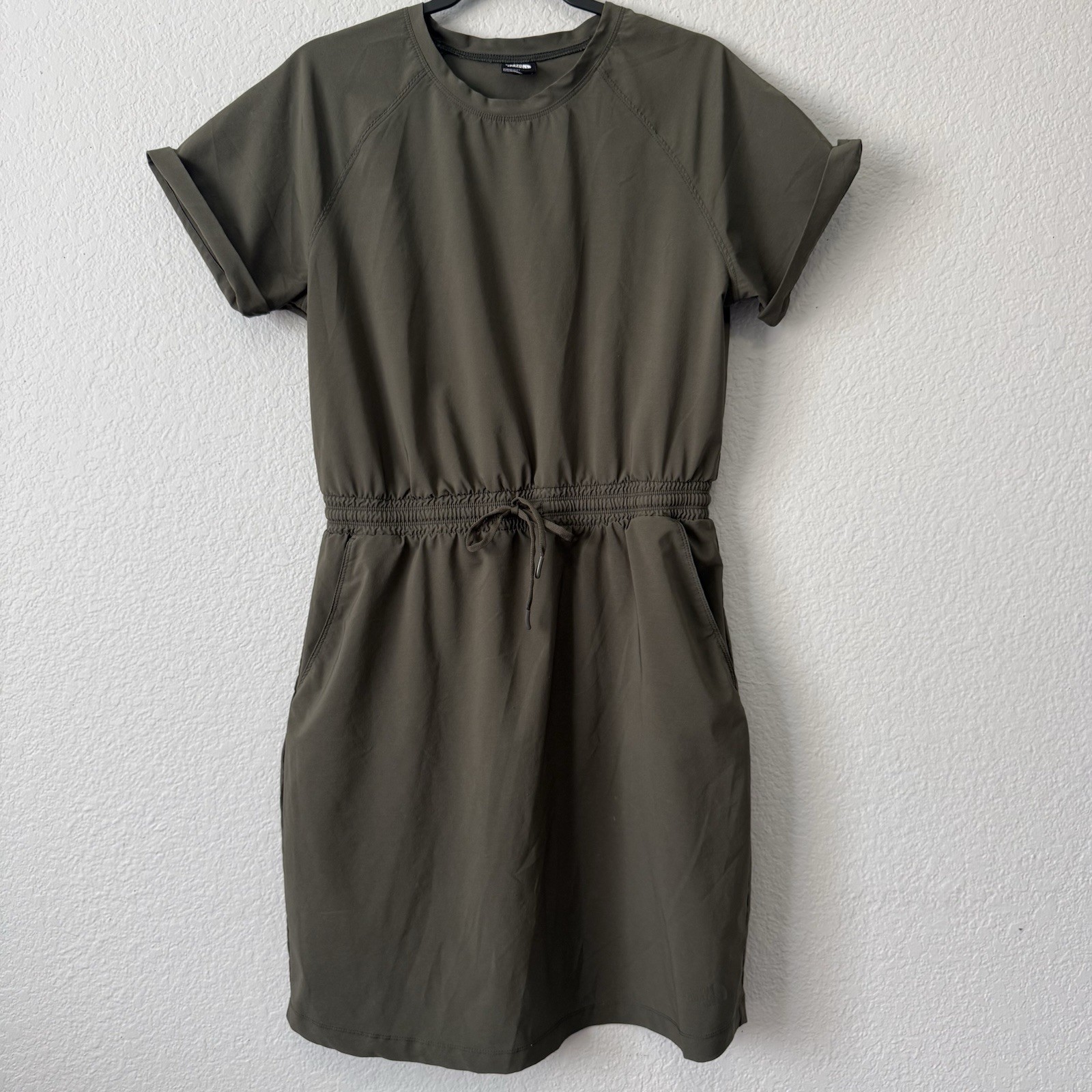 The North Face Womens Olive Green Athletic Dress Pockets Drawstring M