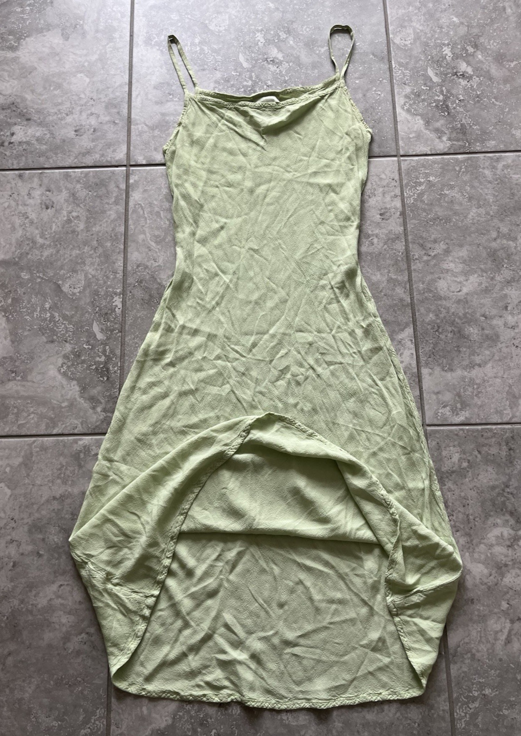 Ghost London Sleeveless Slip Rayon Midi A Line Dress Classy Green S