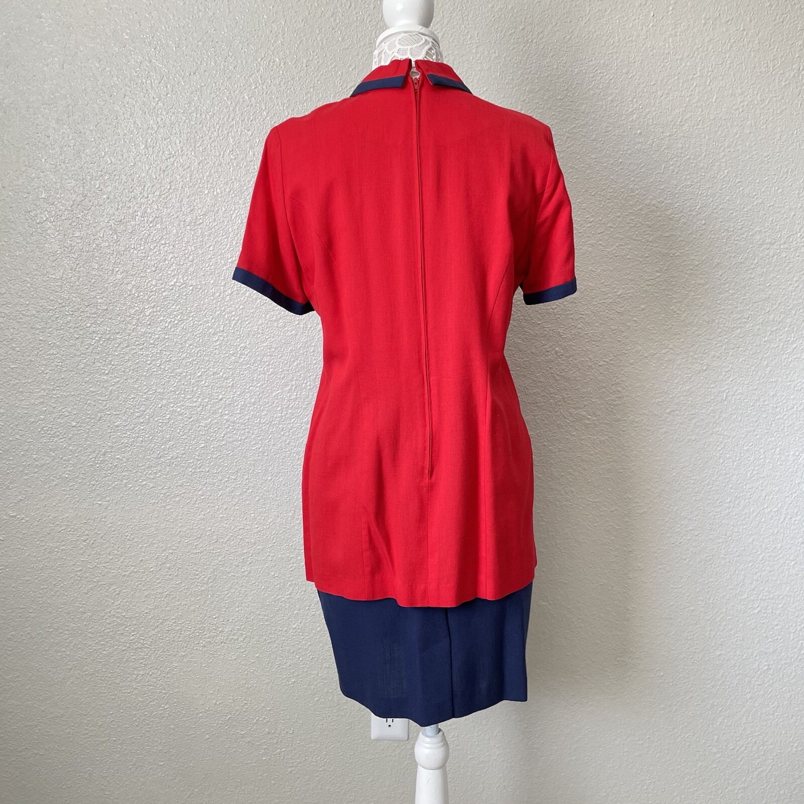 Jessica Howard Petite Vintage Retro Navy Military Dress Set Nautical Tailored 12