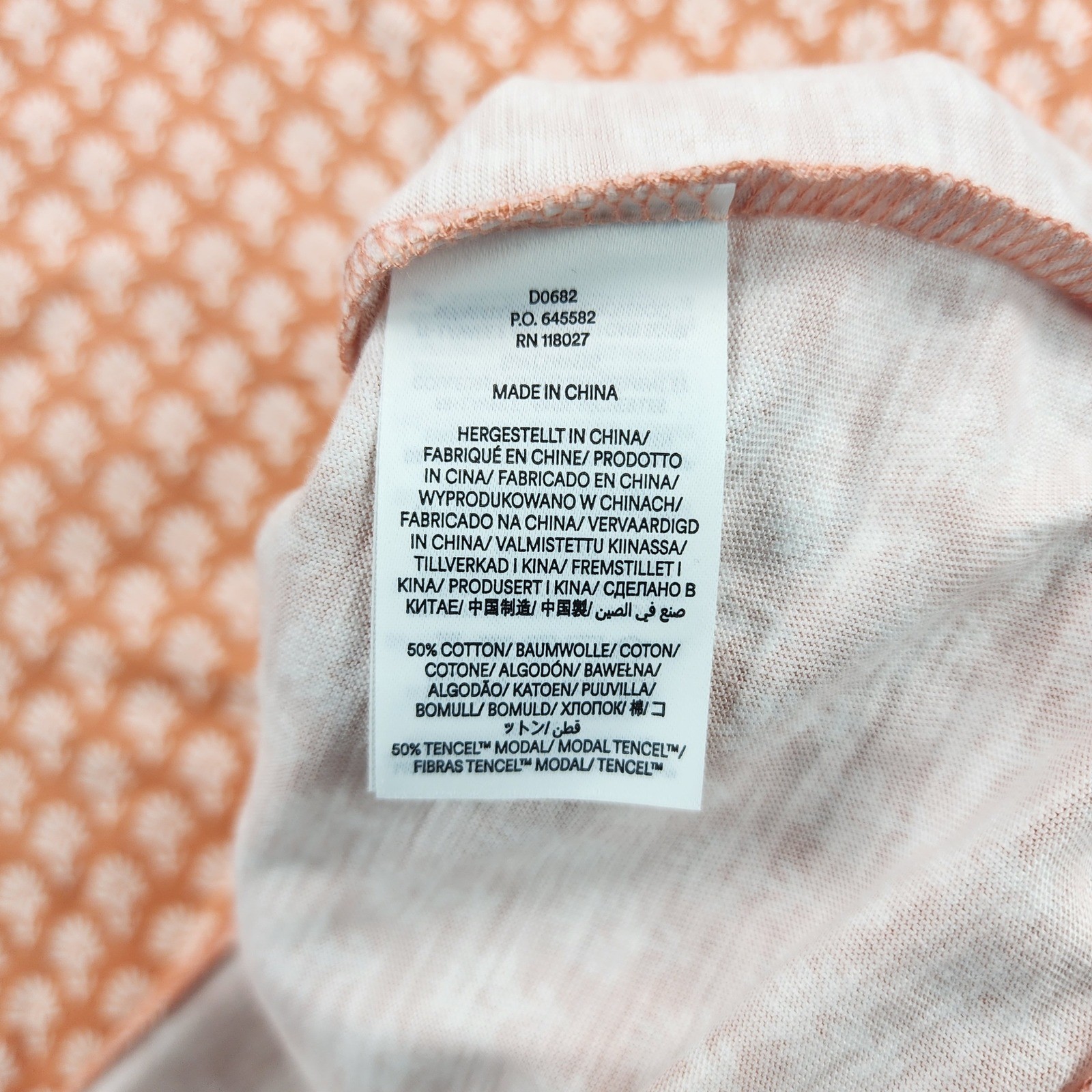 NWT Boden Notch-Neck Jersey Dress Orange Fan Print Tencel Modal 12R