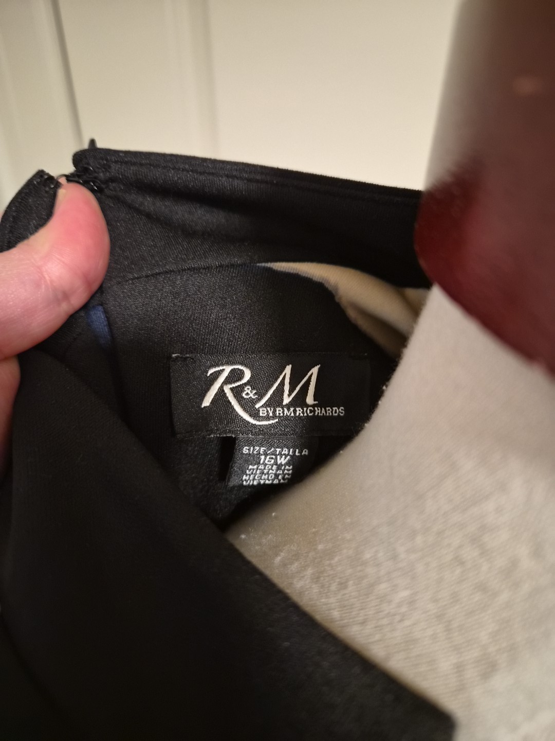 R&M By RM Richards V-neck Stand Up Collar Stretch Dress Sz 16W