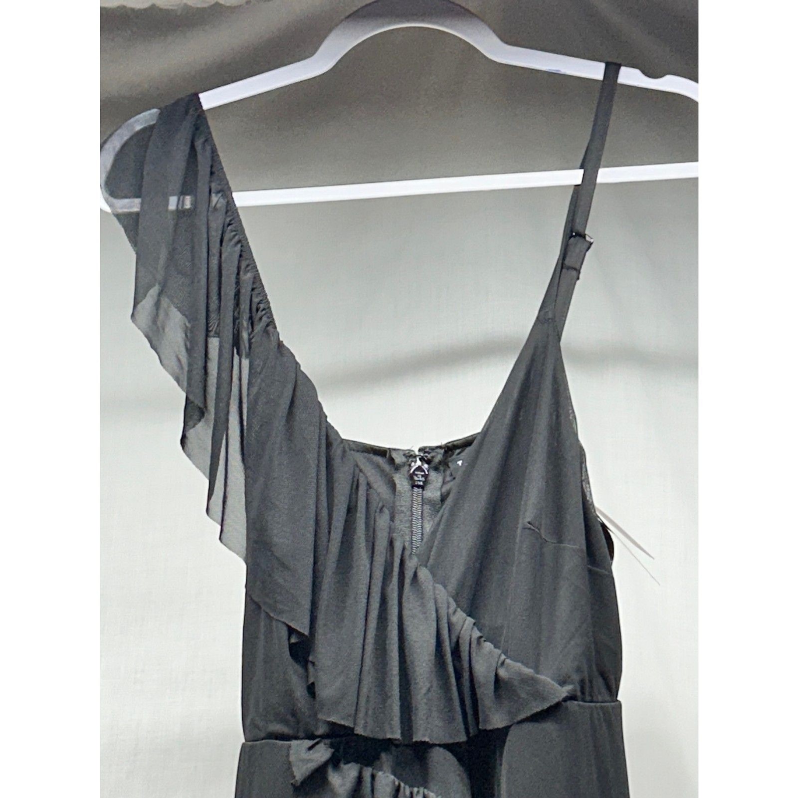 Torrid Black Mesh Asymmetric Ruffle Party Midi Dress – Size 00 (M/L 10) NWT